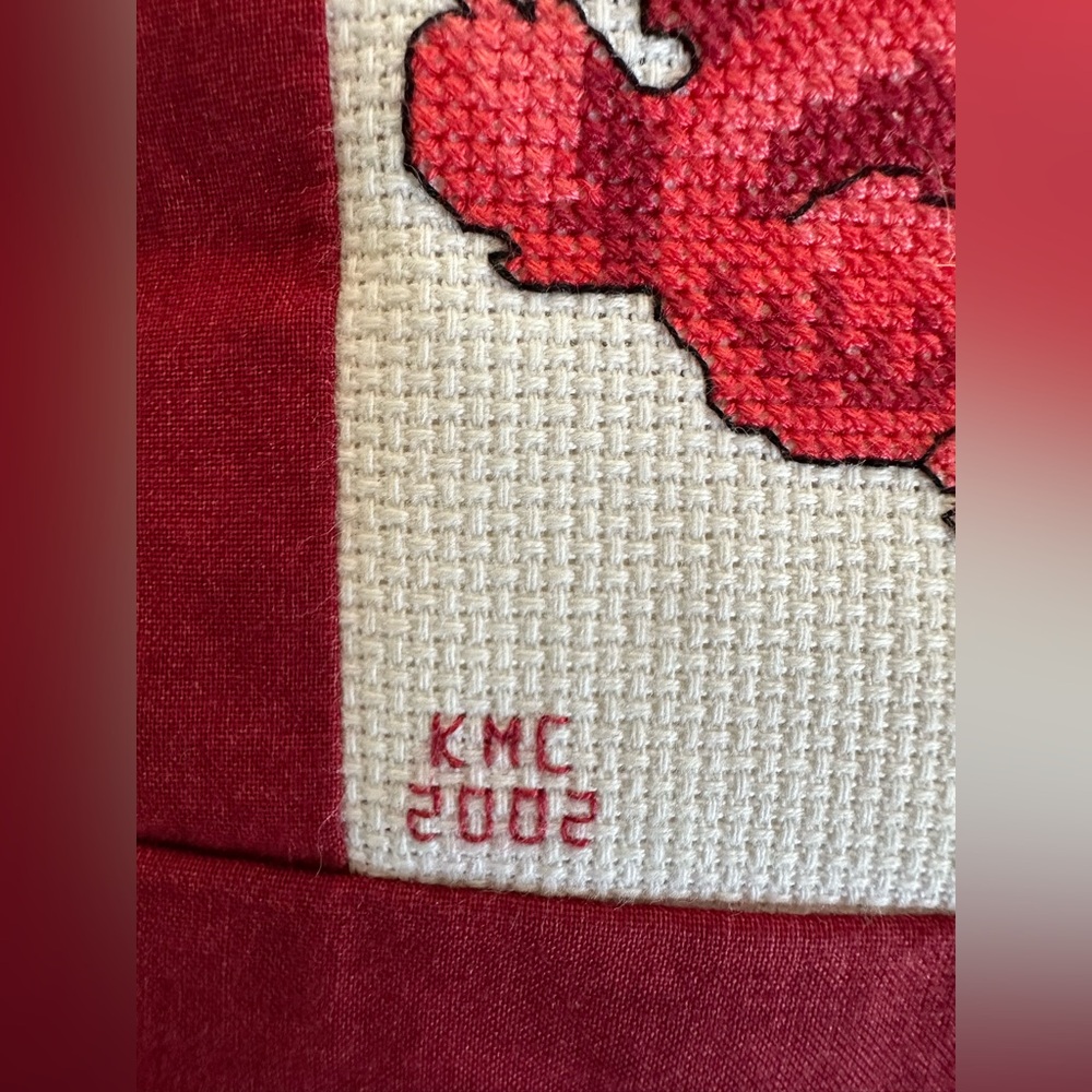 Handmade Sesame Street Elmo Decorative Pillow Cross Stitched pillowcase 7.5”x9” - Picture 4 of 12